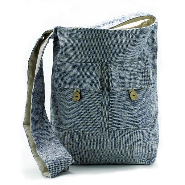 Tassen met Twee Zakken in Natuurlijke Tinten - Comp Denim - Groot