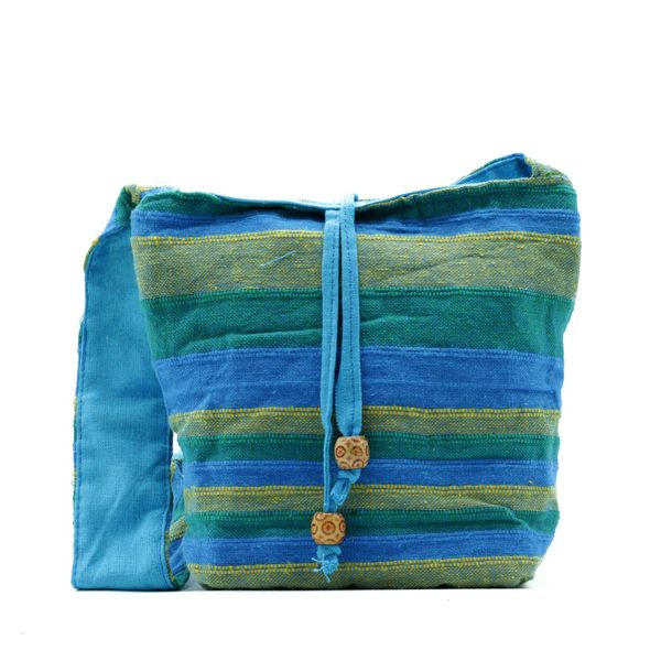 Nepal Schoudertas - Lente Weides Groen & Blauw