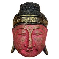 Huisdecoratie Boeddha Hoofd - 25cm - Rode Glansafwerking