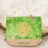 Alle Natuurlijke Tas - Groene Stonewash - Levensboom - Verbinding