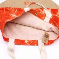 Alle Natuurlijke Tas - Oranje Stonewash - Namaste Hand - Vrede