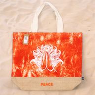 Alle Natuurlijke Tas - Oranje Stonewash - Namaste Hand - Vrede