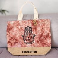 Alle Natuurlijke Tas - Terracotta Stonewash - Hamsa - Bescherming