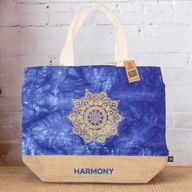 Alle Natuurlijke Tas - Blauwe Stonewash - Mandala - Harmonie