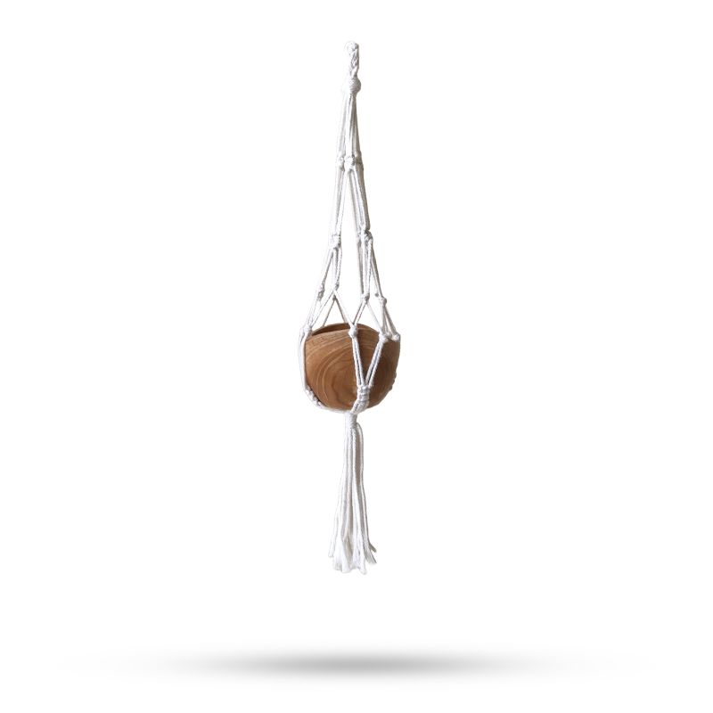 Macramé Plantenhanger Klassiek - Natuurlijk Grote Pot