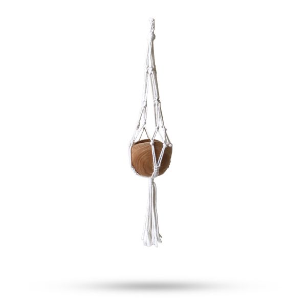 Macramé Plantenhanger Klassiek - Natuurlijk Grote Pot