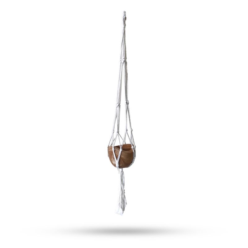 Macramé Plantenhanger Klassiek - Natuurlijk Middelgrote Pot
