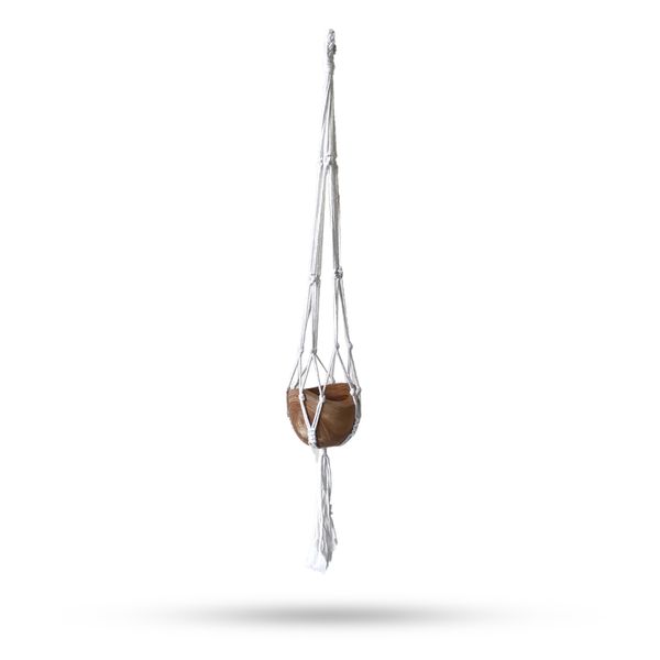 Macramé Plantenhanger Klassiek - Natuurlijk Middelgrote Pot
