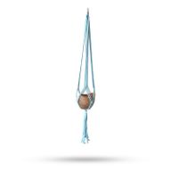 Macramé Plantenhanger Klassiek - Poederblauw Middelgrote Pot