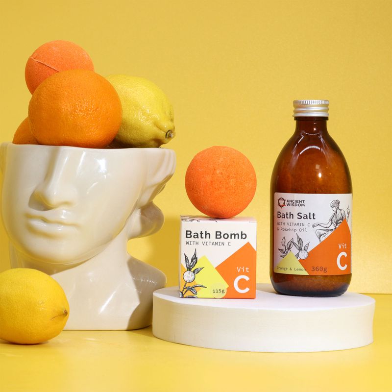 Vitamine C Geïnfuseerde Badbruisbal met Etherische Oliën