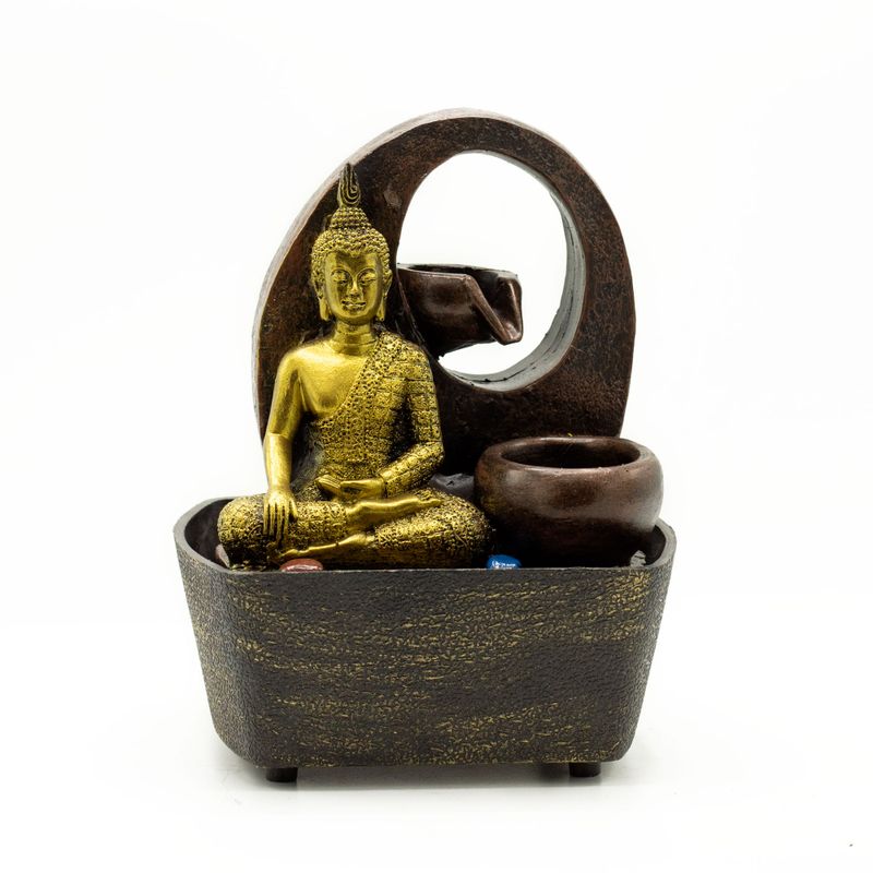 Tafelblad Waterornament - 21,5cm - Gouden Boeddha & Potten