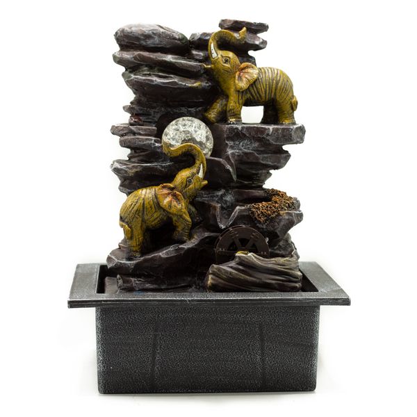Tafelblad Waterornament - 35cm - Olifanten, Kristallen Bol & Waterwiel