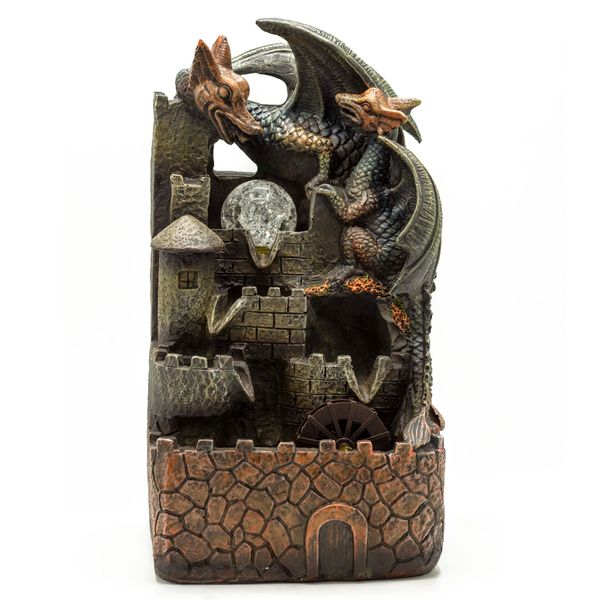 Tafelblad Waterornament - 35cm - Draken, Kristallen Bol & Waterwiel