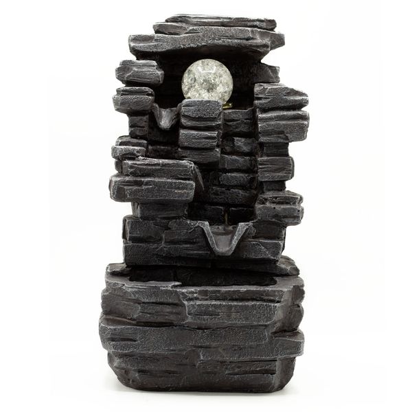 Tafelblad Waterornament - 35cm - Plaatrotsformatie & Kristallen Bol