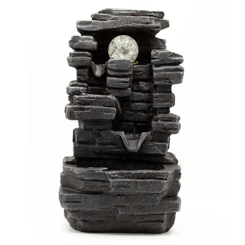 Tafelblad Waterornament - 35cm - Plaatrotsformatie & Kristallen Bol