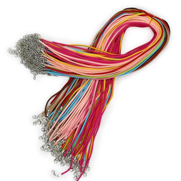 Packs Imitatie Suède Hangerkoorden - 2,5mm x 55cm - Assorti (10 kleuren)