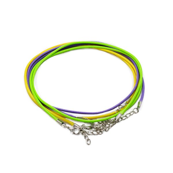 Packs Gewaxte Hangerkoorden - 2mm x 55cm - Assorti - Assorti (10 kleuren)