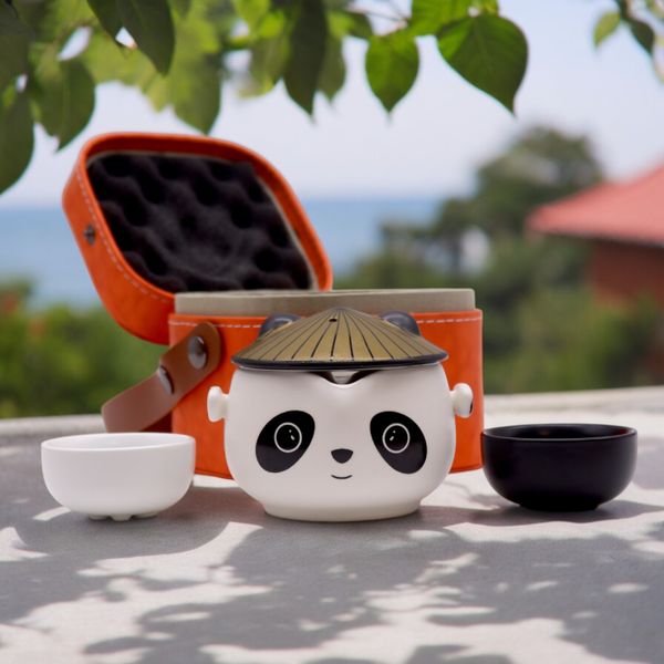 Panda Theeset - Twee Kopjes - Reispakket