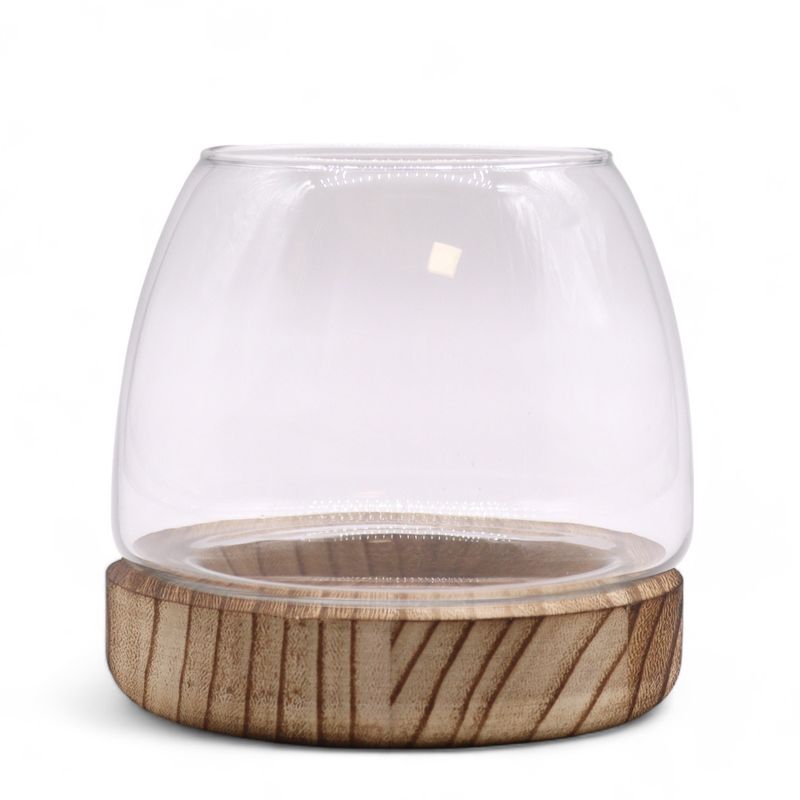 Klein Terrarium op Natuurlijk Tung Hout - 13x13cm
