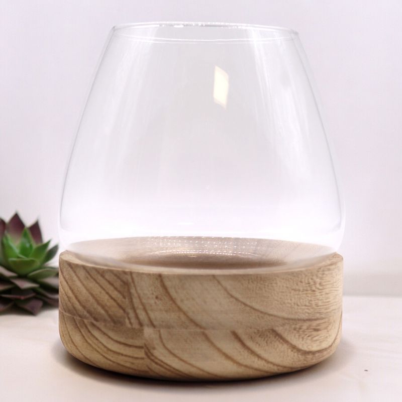 Groot Terrarium op Natuurlijk Tung Hout - 17x19cm
