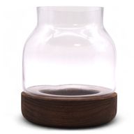 Medium Vormgegeven Terrarium op Donker Tung Hout - 16x18cm