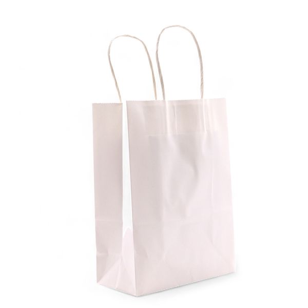 Cord Handle Paper Bag (16x22x8cm) - Wit (130g)