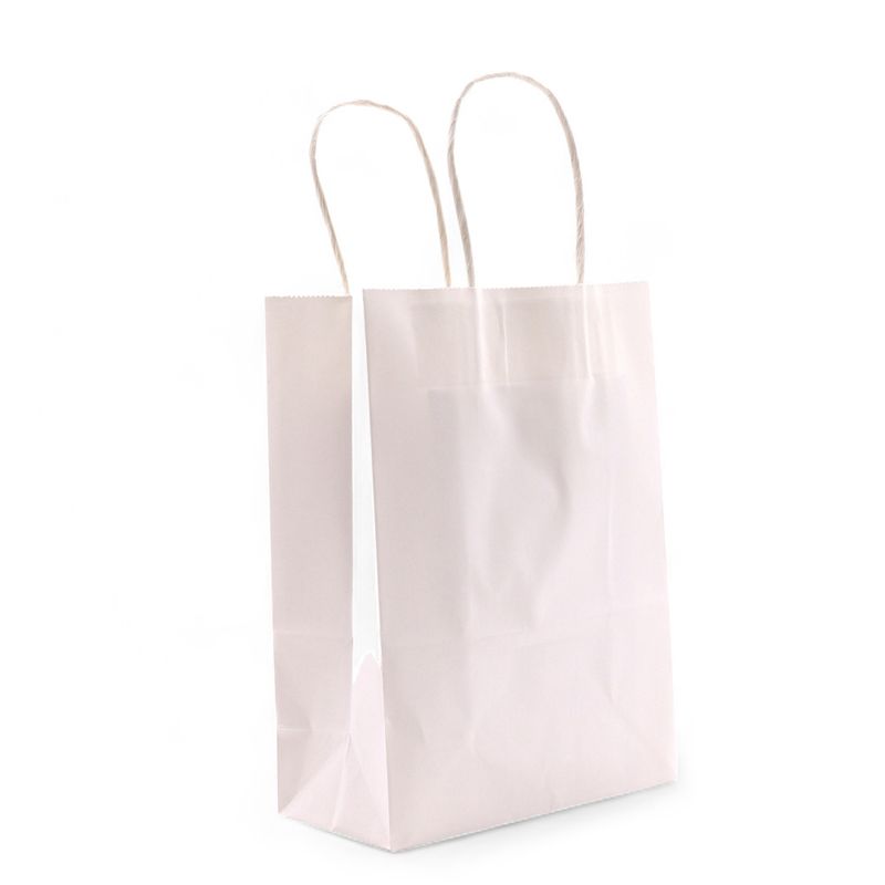 Cord Handle Paper Bag (16x22x8cm) - Wit (130g)