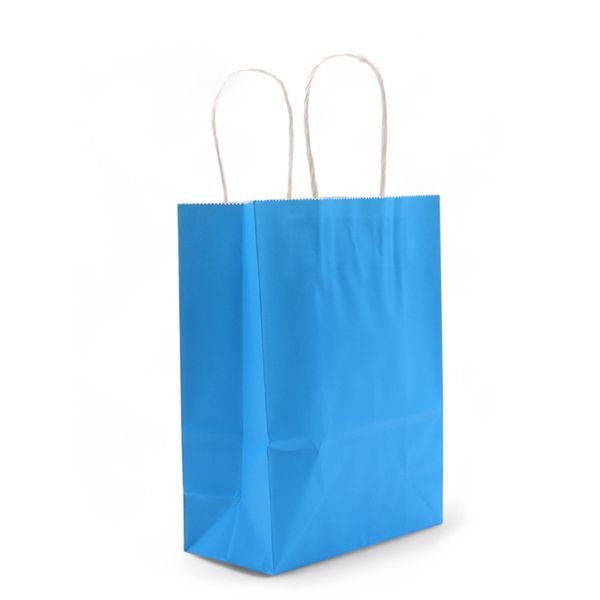 Cord Handle Paper Bag (16x22x8cm) - Blauw (130g)