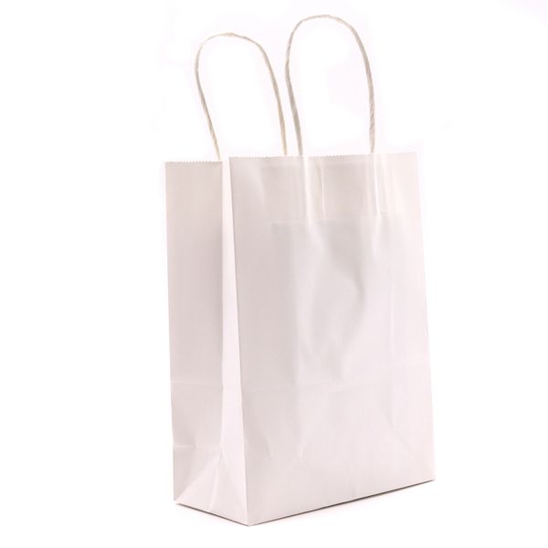 Grote Cord Handle Paper Gift Bag (26x32x12cm) - Wit (130g)