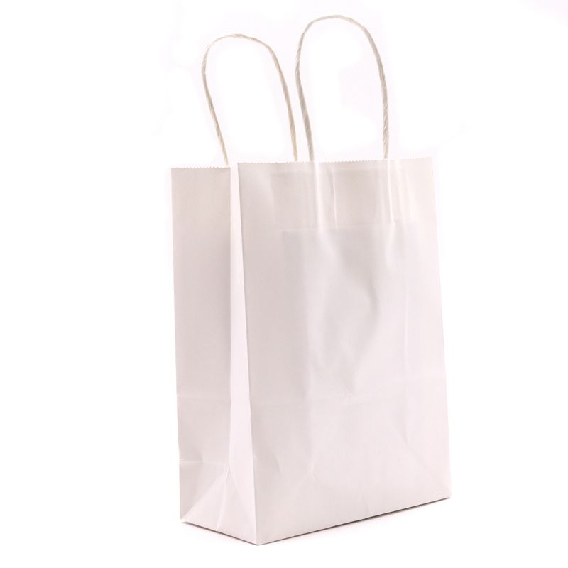 Grote Cord Handle Paper Gift Bag (26x32x12cm) - Wit (130g)