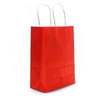 Grote Cord Handle Paper Gift Bag (26x32x12cm) - Rood (130g)