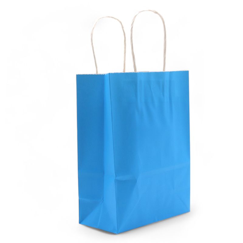 Grote Cord Handle Paper Gift Bag (26x32x12cm) - Blauw (130g)