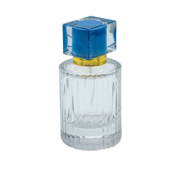 Poederblauw - 50ml Ronde Geribbelde Fles, Spray en Dop