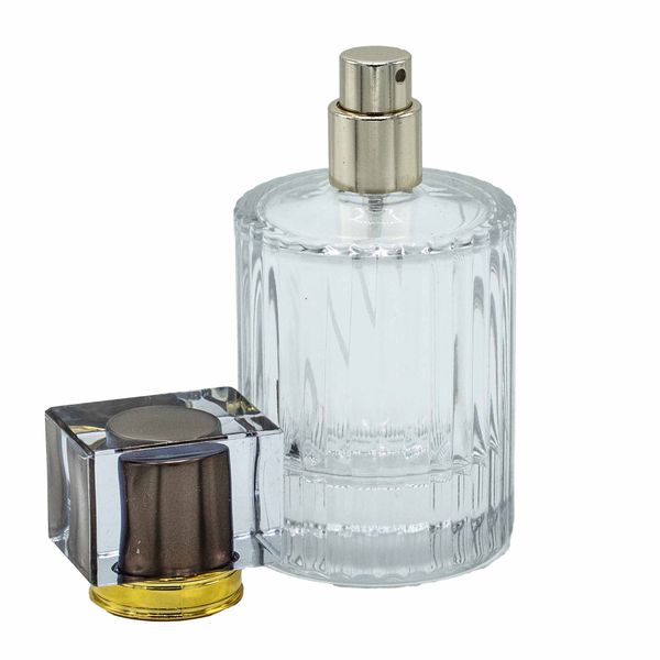 Chocolade - 50ml Ronde Geribbelde Fles, Spray en Dop