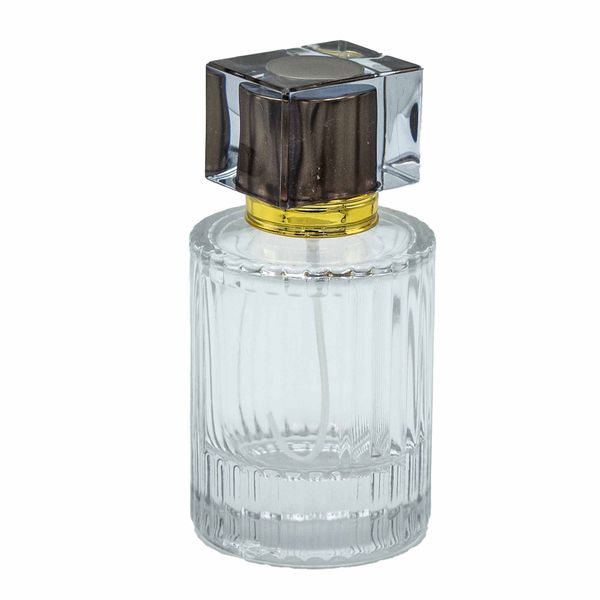 Chocolade - 50ml Ronde Geribbelde Fles, Spray en Dop