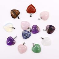 Edelsteen Hart Hangers (12 assorti) 20x6mm