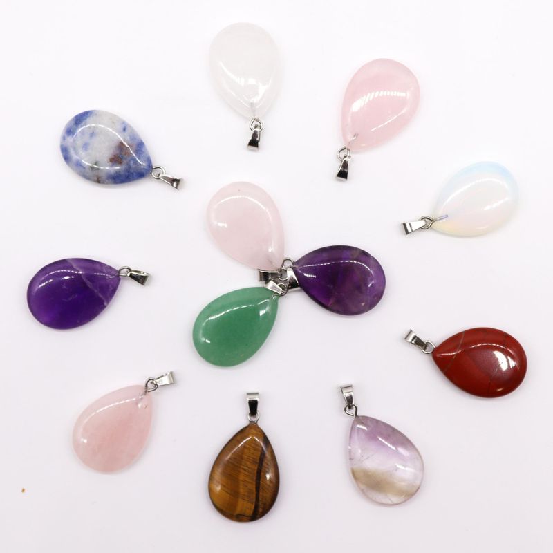 Edelsteen Druppelhangers (12 assorti) 25x18mm