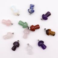 Edelsteen Paddenstoel Hangers (12 assorti) 20x15mm