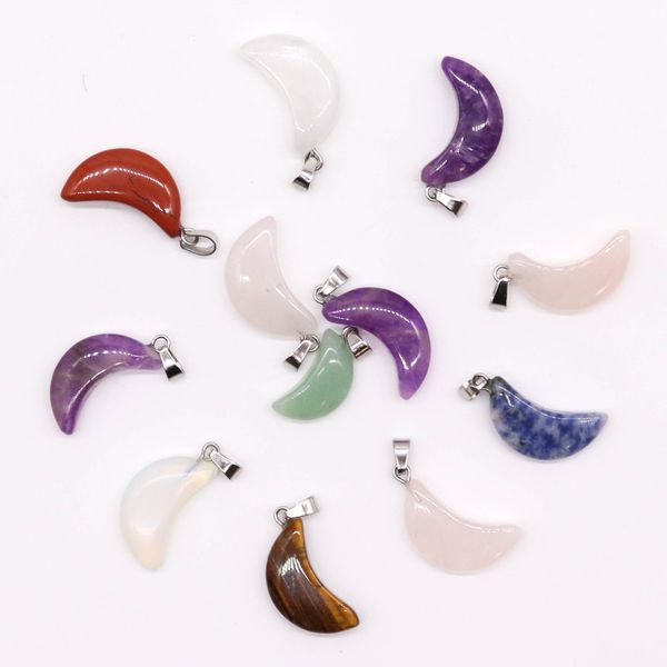 Edelsteen Maan Hangers (12 assorti) 20x13mm
