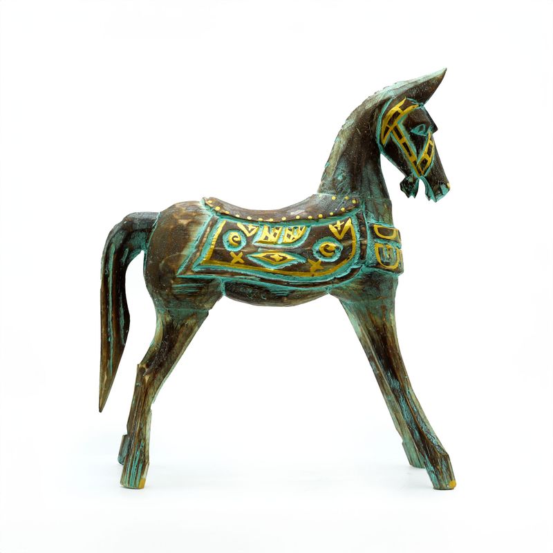 Medium Goud & Turkoois Paard 25 cm