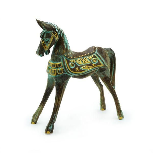 Medium Goud & Turkoois Paard 25 cm