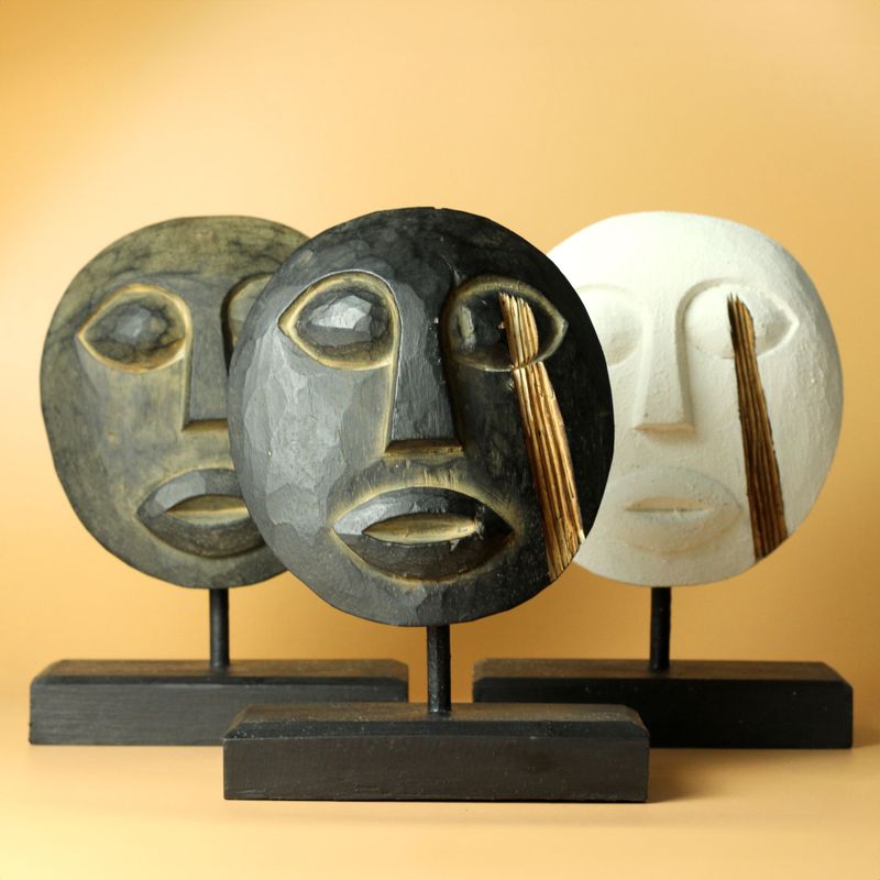 Timor Tribaal Decoratief Masker - Antiek 27x20cm