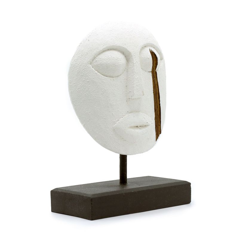 Timor Tribaal Decoratief Masker - Wit 27x20cm