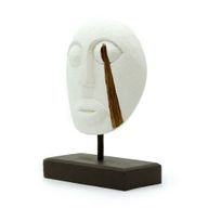 Timor Tribaal Decoratief Masker - Wit 27x20cm