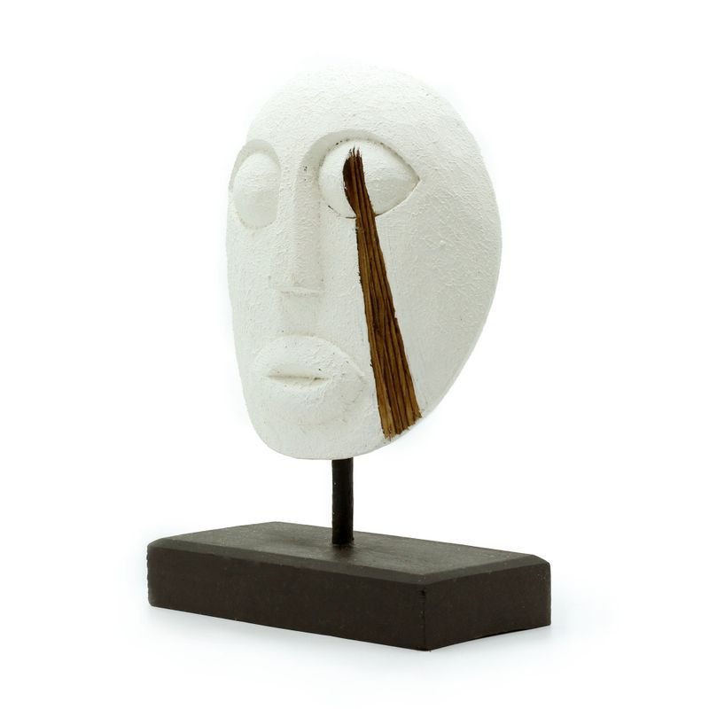 Timor Tribaal Decoratief Masker - Wit 27x20cm