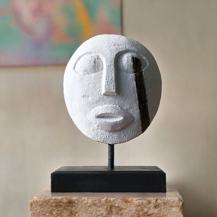 Timor Tribaal Decoratief Masker - Wit 27x20cm