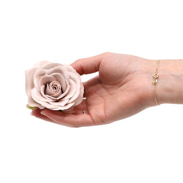 Ambachtelijke Zeepbloem - Groot (7-Laags) Vintage Roos - Somersett Beige