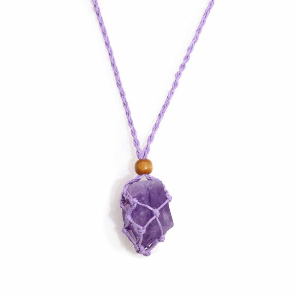 Kristal Edelsteen Ketting Koord 45cm/18inch - Paars