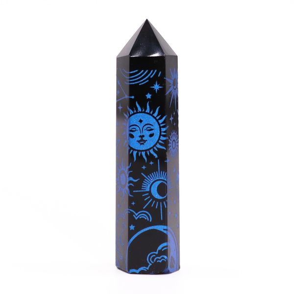 Zwarte Obsidiaan Punten (ca. 60-70 gm 9cm) - Middernachtblauw
