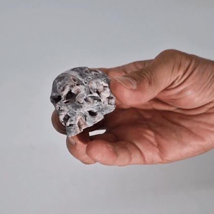 Calciet Geodes Gesneden Schedel - (ongeveer 4,5 cm)